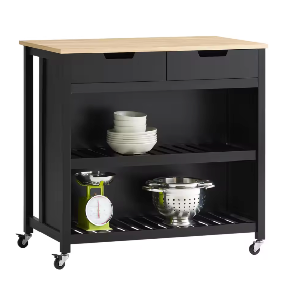 Wit Keukeneiland met Lades & Planken op Wielen – 94 cm