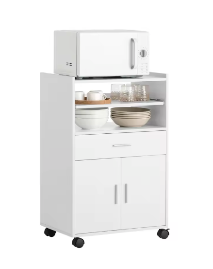 Multifunctionele Keukentrolley met Lade, Kast & Schuifblad – 92 cm Hoog