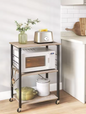 Keukentrolley met 3 Niveaus en Haken – Industrieel Design