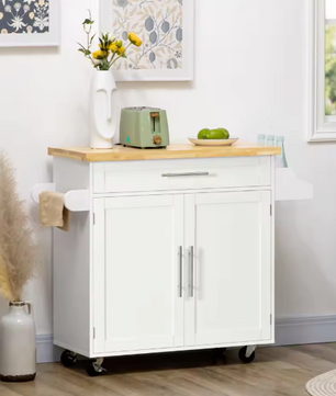 Keukentrolley met Lade, Kast, Kruidenrek & Werkblad – 109 cm