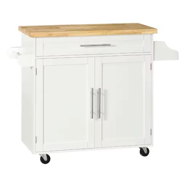 Keukentrolley met Lade, Kast, Kruidenrek & Werkblad – 109 cm
