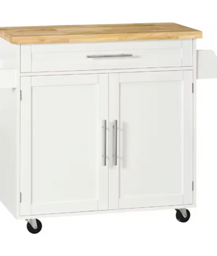 Keukentrolley met Lade, Kast, Kruidenrek & Werkblad – 109 cm