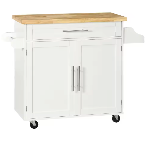 Keukentrolley met Lade, Kast, Kruidenrek & Werkblad – 109 cm