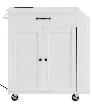 Mobiele Keukentrolley met Stopcontact, Opbergruimte & Lade – 86 cm Hoog