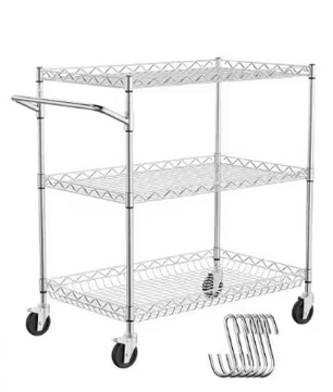 Industriële Opbergwagen op Wielen – 3-Laags Metalen Trolley