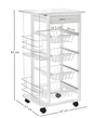 Witte Keukenwagen met Lade, Manden & Zijrekken – 83 cm