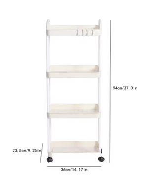 Multifunctionele Opbergwagen met Wielen – 3/4 Laags Design