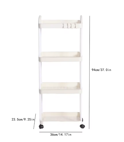Multifunctionele Opbergwagen met Wielen – 3/4 Laags Design