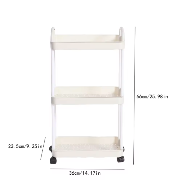 Multifunctionele Opbergwagen met Wielen – 3/4 Laags Design