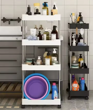 Slanke Opbergtrolley met 3/4 Lagen – Voor Keuken & Badkamer