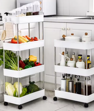 Slanke Opbergtrolley met 3/4 Lagen – Voor Keuken & Badkamer