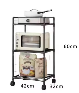 Vloerstaand Opbergrek met Katrol – Meerlagen Trolley voor Keuken & Badkamer