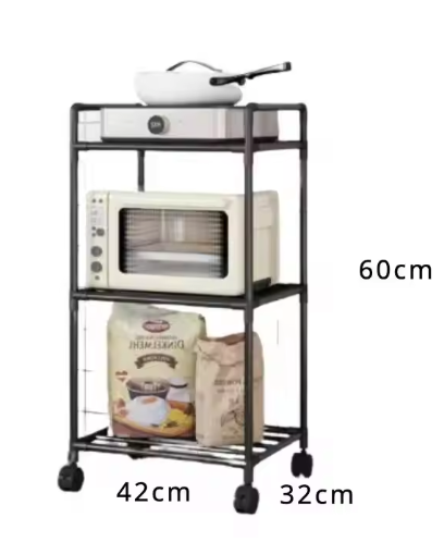 Vloerstaand Opbergrek met Katrol – Meerlagen Trolley voor Keuken & Badkamer