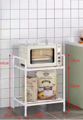 Vloerstaand Opbergrek met Katrol – Meerlagen Trolley voor Keuken & Badkamer