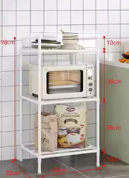 Vloerstaand Opbergrek met Katrol – Meerlagen Trolley voor Keuken & Badkamer