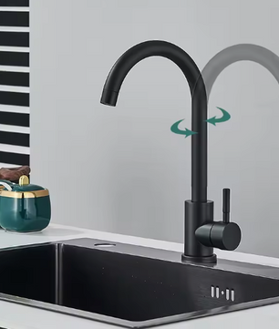 Hoge Keukenkraan Met Mengfunctie – 360° Draaibare Boog & Matte Afwerking