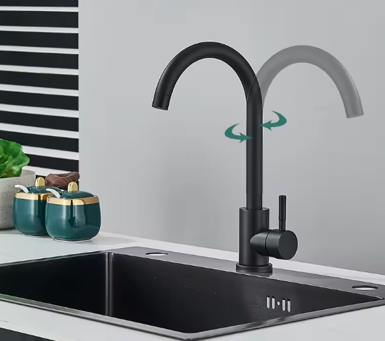Hoge Keukenkraan Met Mengfunctie – 360° Draaibare Boog & Matte Afwerking