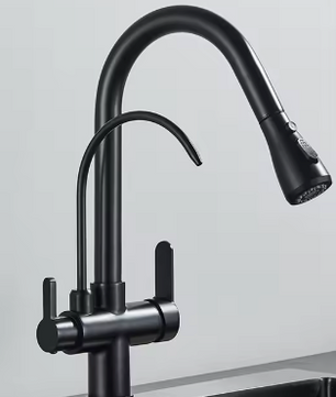 Antieke Keukenkraan met Uittrekbare Uitloop – Warm & Koud Mengfunctie, Klassiek Design
