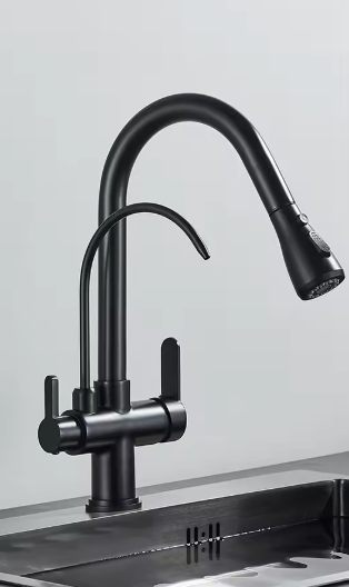 Antieke Keukenkraan met Uittrekbare Uitloop – Warm & Koud Mengfunctie, Klassiek Design