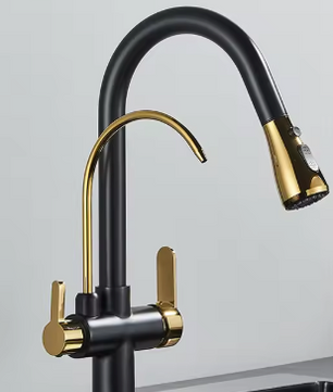 Antieke Keukenkraan met Uittrekbare Uitloop – Warm & Koud Mengfunctie, Klassiek Design