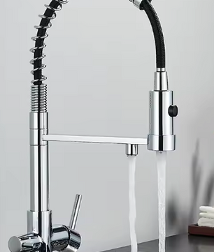 Zwarte Keukenkraan met Dubbele Uitloop – Inclusief Waterfilter en Mengfunctie