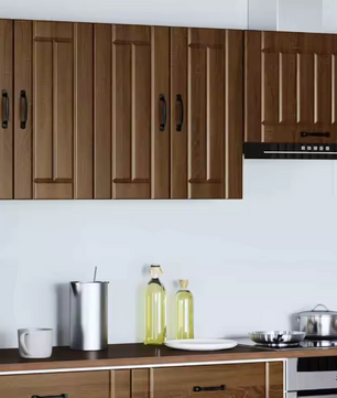 Wandkast Keuken 60 cm – Eiken Houtlook met Glazen Deuren