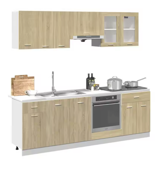 8-Delige Keukenkastenset – Sonoma Eiken Wand- & Onderkasten