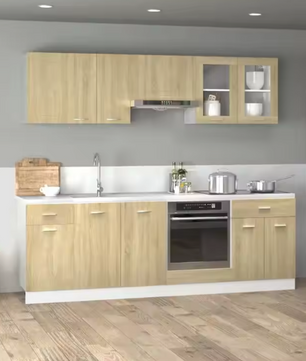 8-Delige Keukenkastenset – Sonoma Eiken Wand- & Onderkasten