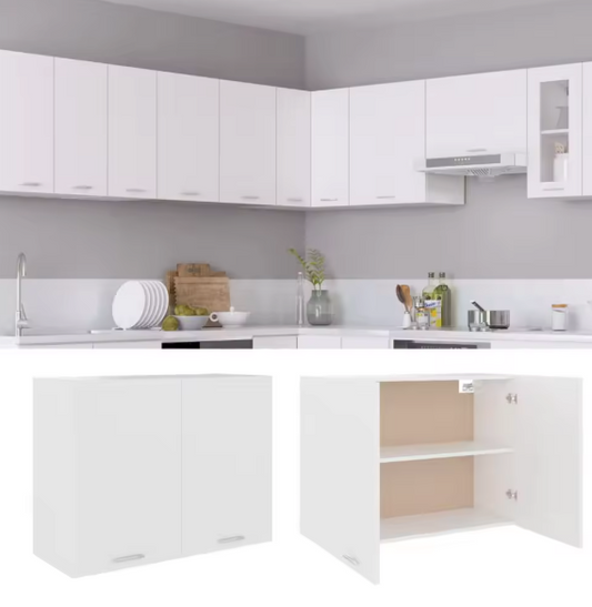 Wandkast Keuken Wit 80 cm – Met Deuren & Binnenplanken