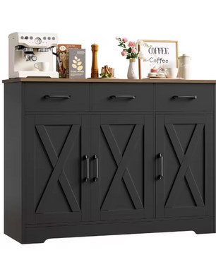 Dressoir met 3 Lades & 3 Deuren – Buffetkast met Werkblad