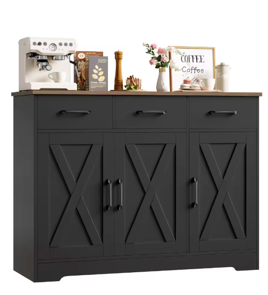 Dressoir met 3 Lades & 3 Deuren – Buffetkast met Werkblad