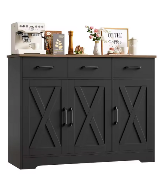 Dressoir met 3 Lades & 3 Deuren – Buffetkast met Werkblad