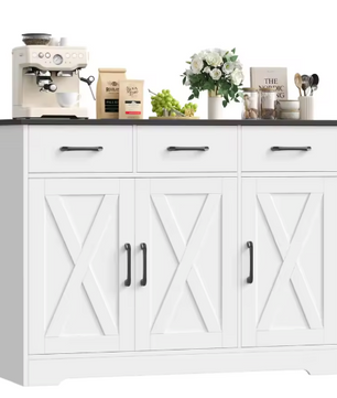 Dressoir met 3 Lades & 3 Deuren – Buffetkast met Werkblad