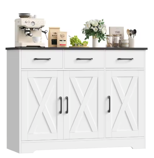 Dressoir met 3 Lades & 3 Deuren – Buffetkast met Werkblad