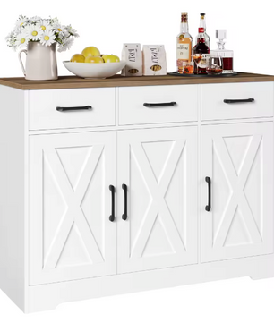 Dressoir met 3 Lades & 3 Deuren – Buffetkast met Werkblad
