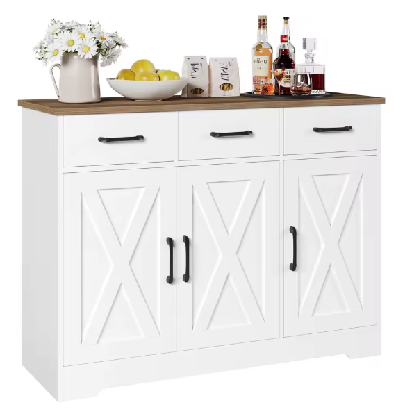 Dressoir met 3 Lades & 3 Deuren – Buffetkast met Werkblad