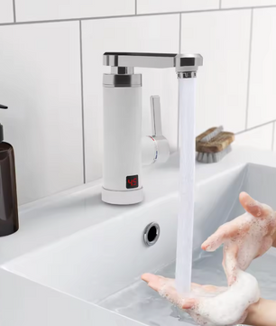 Elektrische Verwarmingskraan 3000W – LED Display & 360° Draaibaar, Voor Keuken en Badkamer