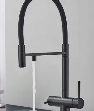Chroom Messing Keukenkraan – Uittrekbaar met 2 Waterstanden & 360° Dubbele Uitloop