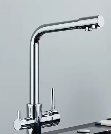 Zwarte Keukenkraan met Filter – Messing Mengkraan met Dubbele Sproeier en Drinkwaterfunctie