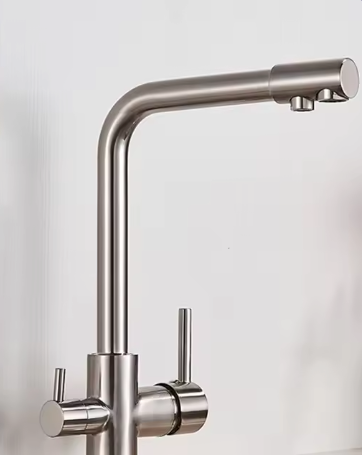 Zwarte Keukenkraan met Filter – Messing Mengkraan met Dubbele Sproeier en Drinkwaterfunctie