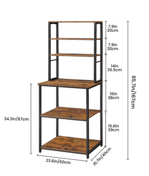 Keukenrek met Stopcontact en 14 Haken – 5 Lagen, 100×40×170 cm