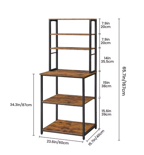 Keukenrek met Stopcontact en 14 Haken – 5 Lagen, 100×40×170 cm