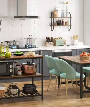 Keukenwerktafel met 3 Lagen – Groot Werkblad & Stalen Frame, 120×60×90 cm