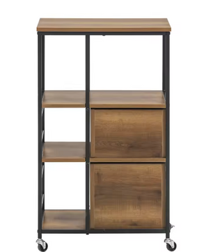 Keukenwagen met 2 Lades en 3 Planken – Verrijdbaar & Stabiel, 53×89×37 cm