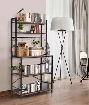 Vrijstaand Keukenrek met 5 Lagen – Metaal & Hout, 165 cm Hoog