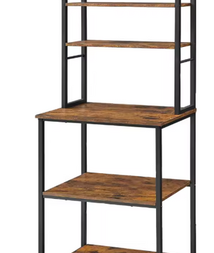 Keukenrek met Stopcontact en USB – 60×42×153 cm, Metaal & Hout