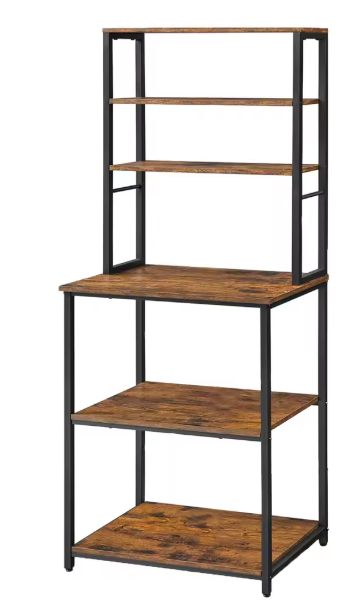 Keukenrek met Stopcontact en USB – 60×42×153 cm, Metaal & Hout