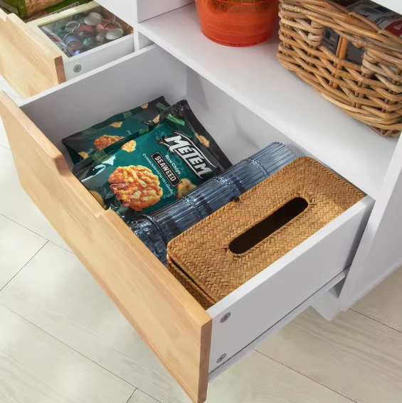 Keukentrolley met Werkblad – Verrijdbare Keukenkast met Lades & Kruidenrek