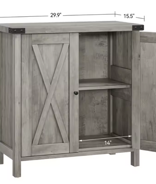 Boerderij Dressoir met 2 Deuren – Verstelbare Planken & Opbergruimte, 80 cm Hoog