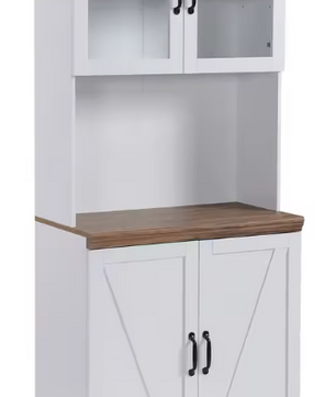 Keukenkast met Glazen Deuren – Buffetkast met Aanrecht 178 cm